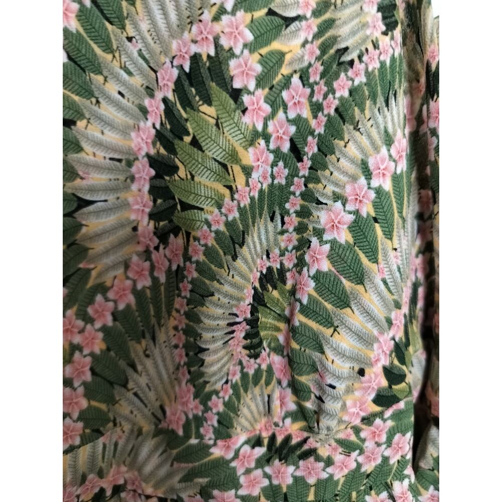 5287) Molly Brecken Tropical Khaki Green Print Ruffle Tiered Midi Dress XL - Picture 5 of 10